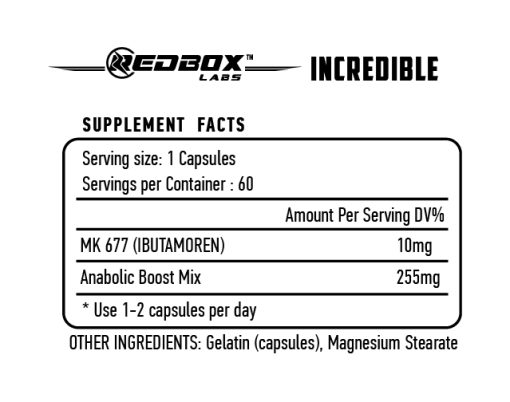 Supplements Red Box Labs  Incredible